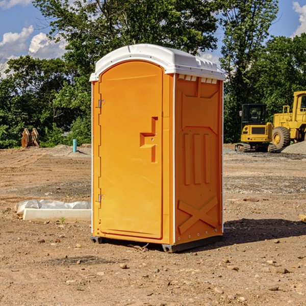 how often are the portable restrooms cleaned and serviced during a rental period in Twin Peaks